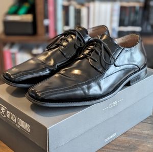 Stacy Adams black leather derby dress shoes